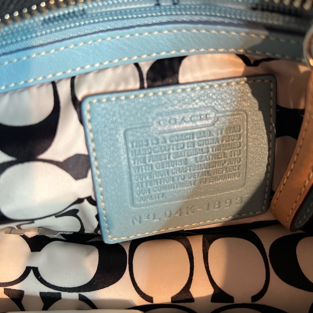 Coach Black Blue and Tan Tote with LadybugTag - Picture 8 of 10